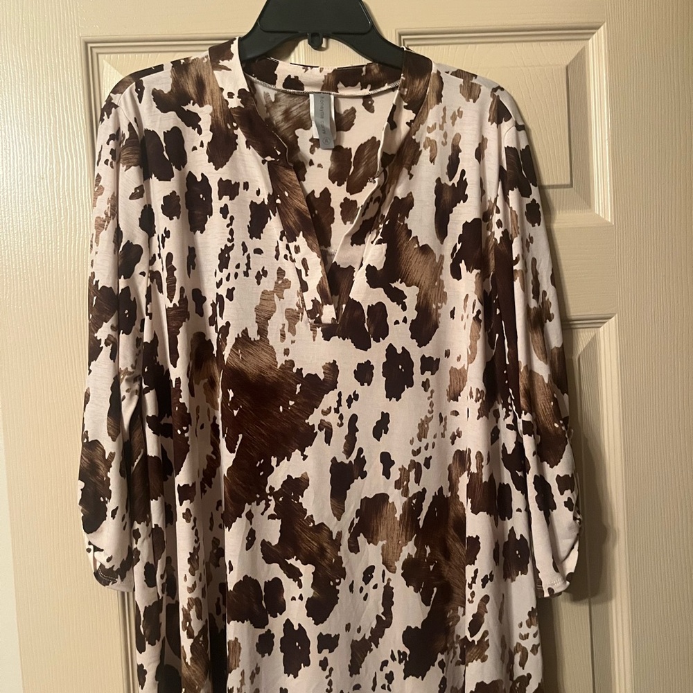 Brown and Cream Patterned Women's Skirt